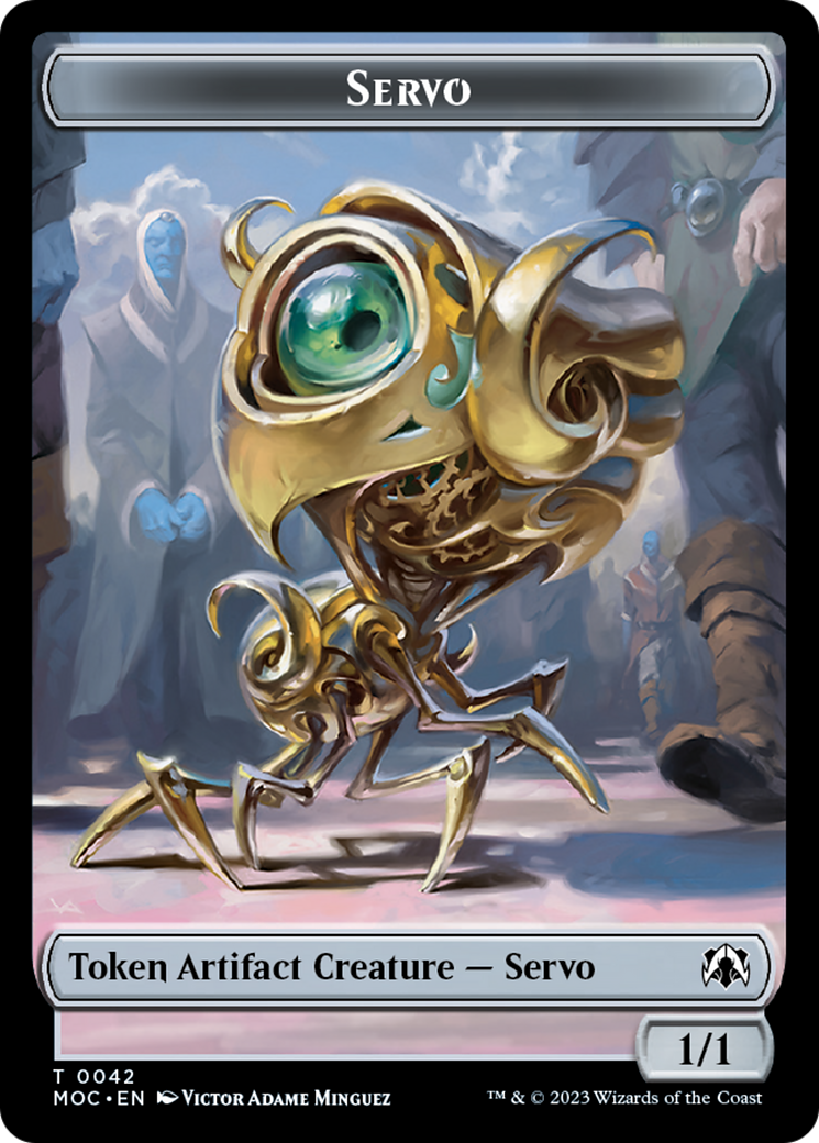 Feather // Servo Double-Sided Token [March of the Machine Commander Tokens] | Total Play