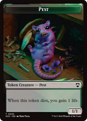 Saproling // Pest (0023) Double-Sided Token [Secrets of Strixhaven Commander Tokens] | Total Play