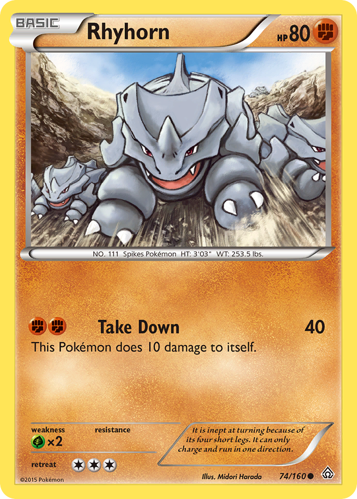 Rhyhorn (74/160) [XY: Primal Clash] | Total Play