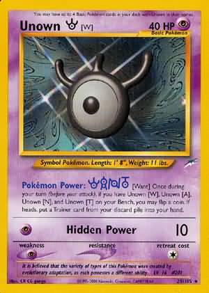 Unown [W] (29/105) [Neo Destiny Unlimited] | Total Play