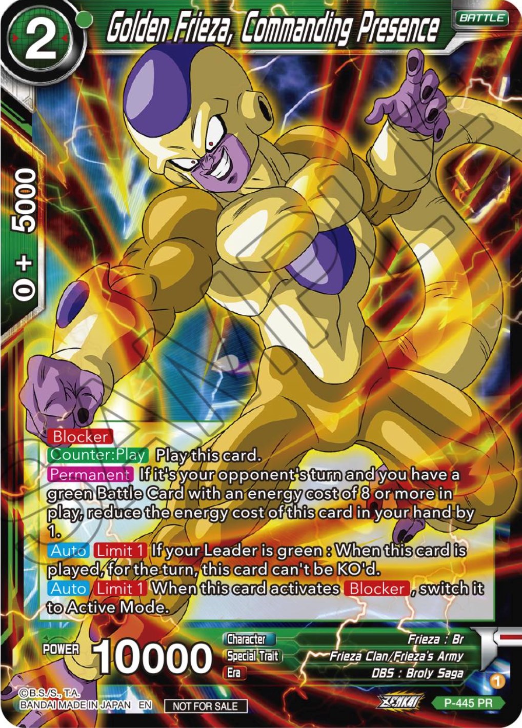 Golden Frieza, Commanding Presence (Zenkai Series Tournament Pack Vol.2) (P-445) [Tournament Promotion Cards] | Total Play