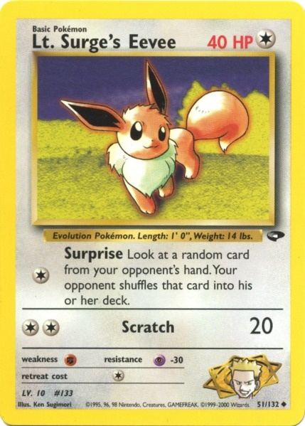 Lt. Surge's Eevee (51/132) [Gym Challenge Unlimited] | Total Play