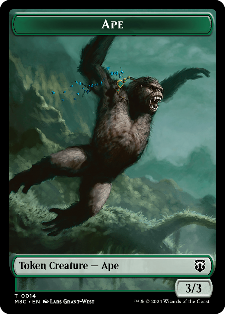 Ape (Ripple Foil) // Plant Double-Sided Token [Modern Horizons 3 Commander Tokens] | Total Play