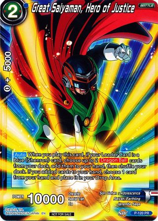 Great Saiyaman, Hero of Justice (Power Booster) (P-120) [Promotion Cards] | Total Play