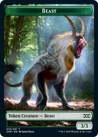 Beast // Soldier Double-Sided Token [Double Masters Tokens] | Total Play