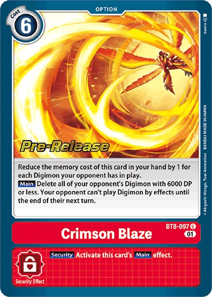 Crimson Blaze [BT8-097] [New Awakening Pre-Release Cards] | Total Play