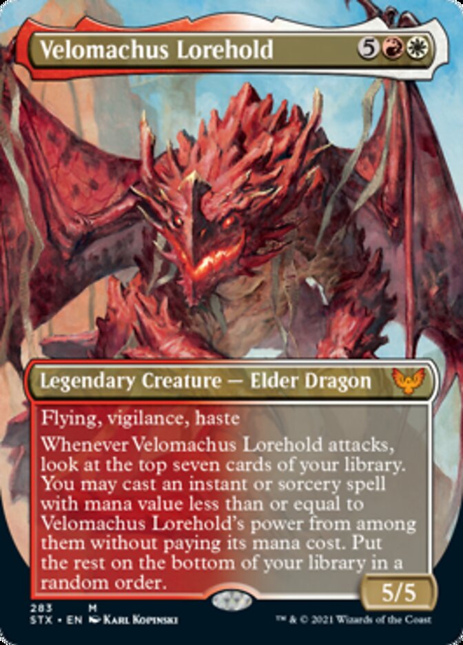 Velomachus Lorehold (Borderless Alternate Art) [Strixhaven: School of Mages] | Total Play