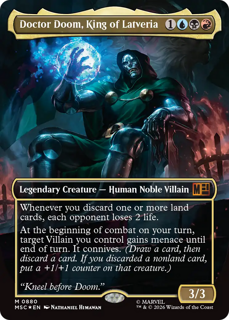 Doctor Doom, King of Latveria (Borderless) (Surge Foil) [Marvel Super Heroes Commander] | Total Play