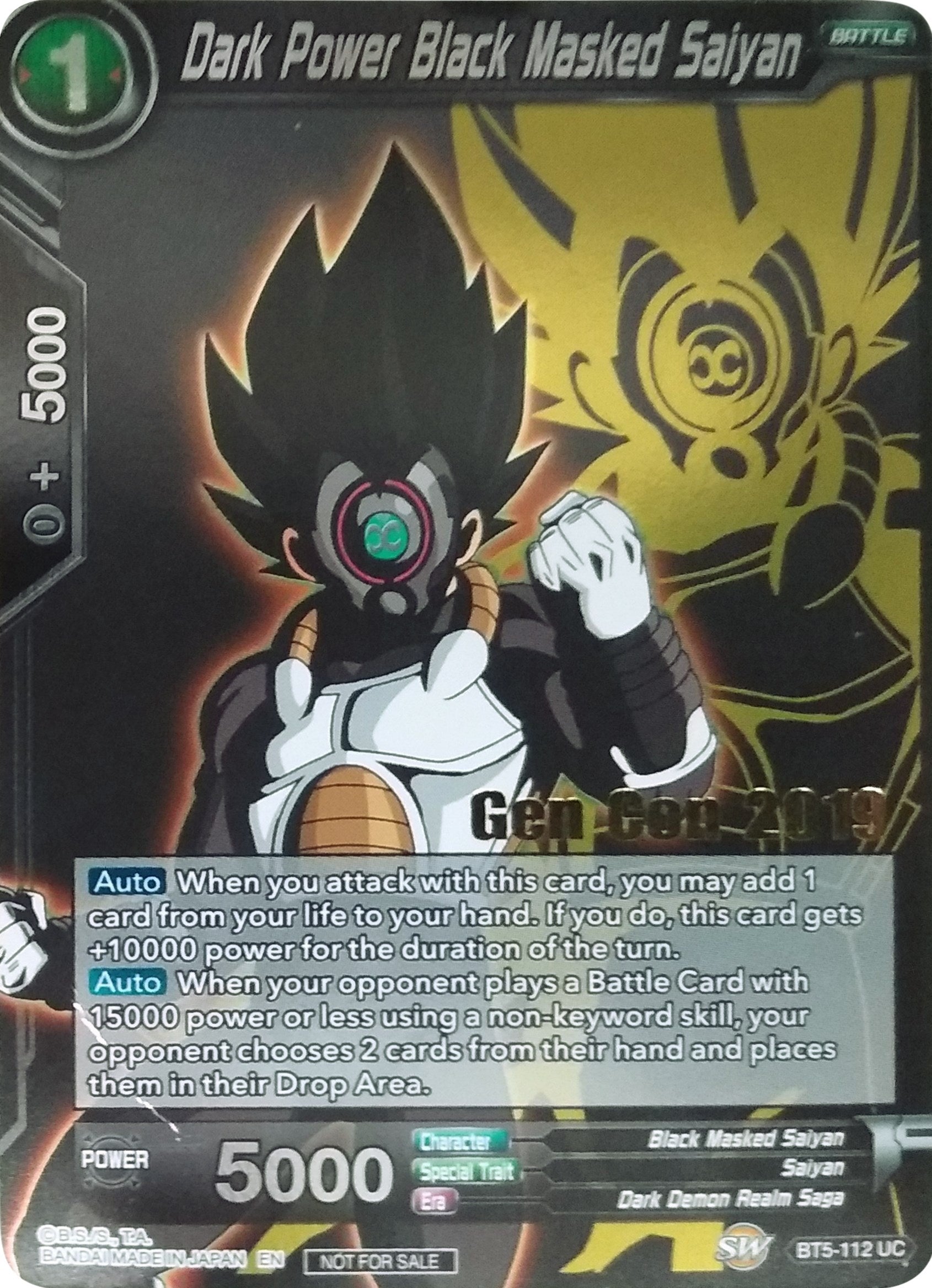 Dark Power Black Masked Saiyan (Gen Con 2019) (BT5-112) [Promotion Cards] | Total Play