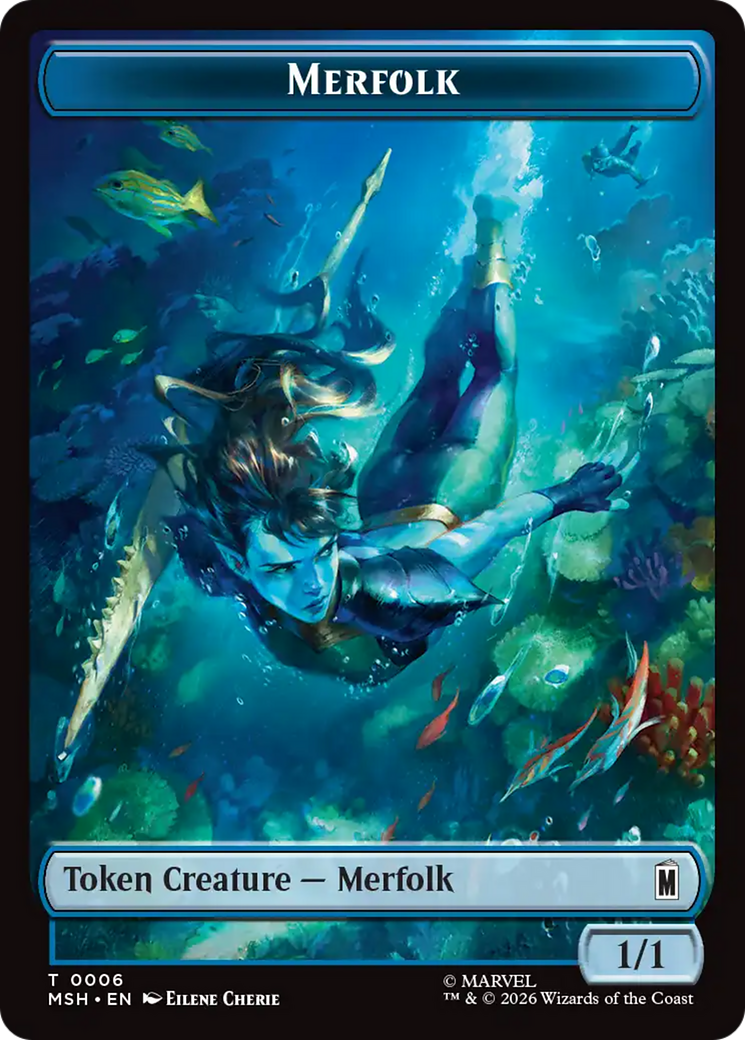 Wall (003) // Merfolk (006) Double-Sided Token [Marvel Super Heroes Commander Tokens] | Total Play