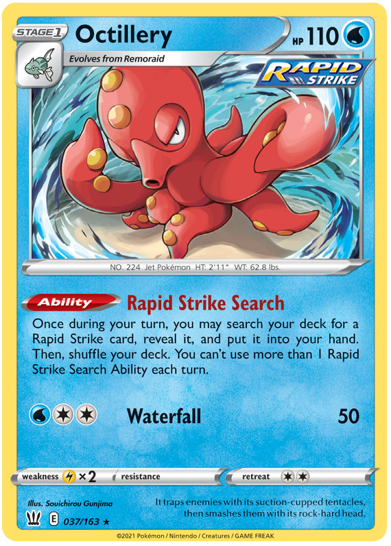 Octillery (037/163) (Theme Deck Exclusive) [Sword & Shield: Battle Styles] | Total Play