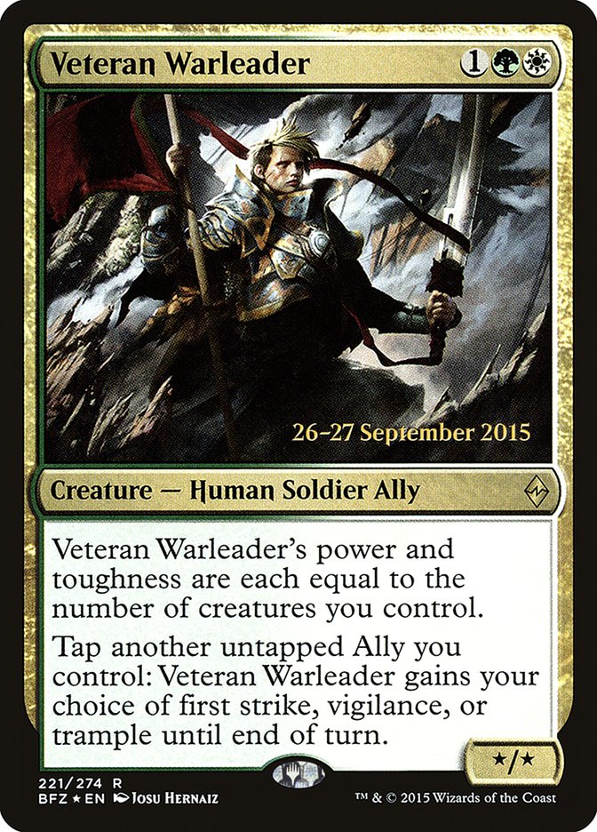 Veteran Warleader [Battle for Zendikar Prerelease Promos] | Total Play
