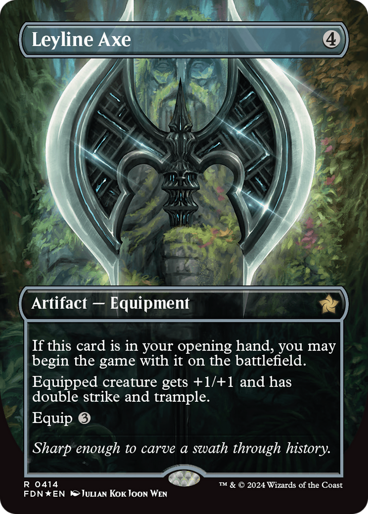 Leyline Axe (Borderless) (Mana Foil) [Foundations] | Total Play