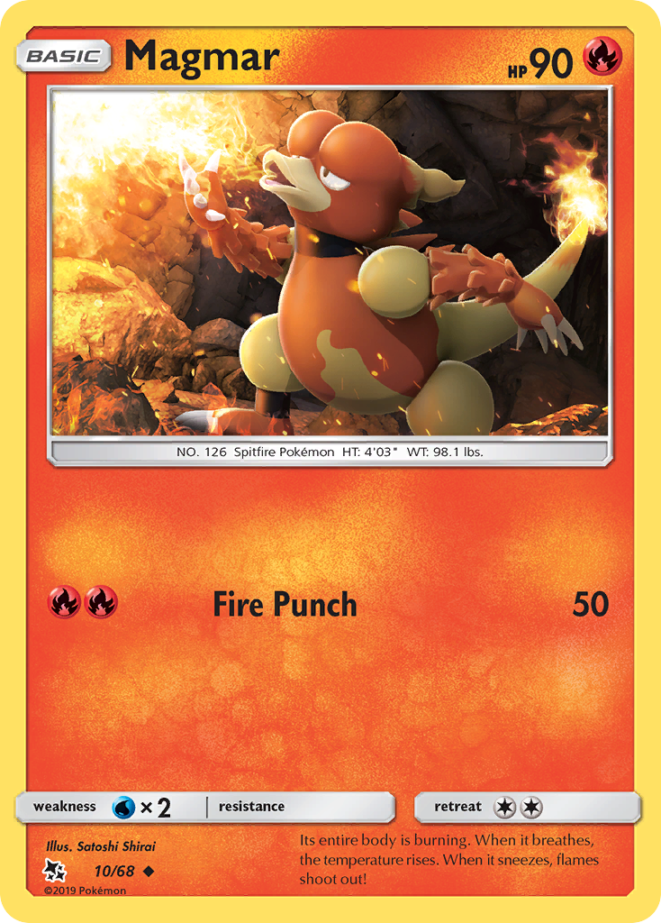 Magmar (10/68) [Sun & Moon: Hidden Fates] | Total Play