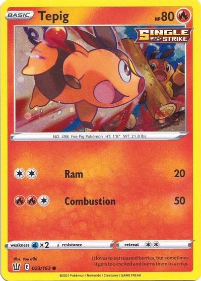 Tepig (023/163) (Cosmos Holo) [Sword & Shield: Battle Styles] | Total Play