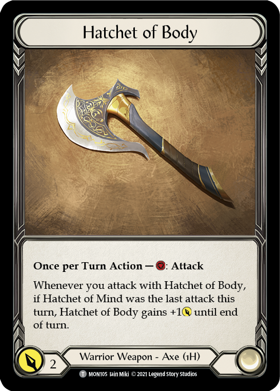 Hatchet of Body // Boltyn [MON105 // MON030] (Monarch)  1st Edition Normal | Total Play