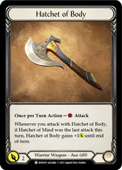 Hatchet of Body // Boltyn [MON105 // MON030] (Monarch)  1st Edition Normal | Total Play