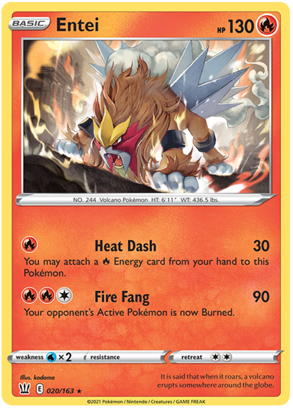 Entei (020/163) [Sword & Shield: Battle Styles] | Total Play