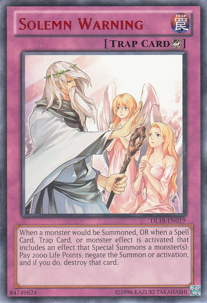 Solemn Warning (Red) [DL18-EN019] Rare | Total Play