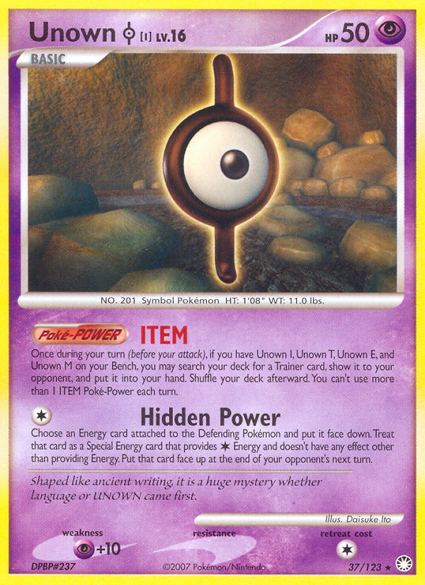 Unown I (37/123) [Diamond & Pearl: Mysterious Treasures] | Total Play