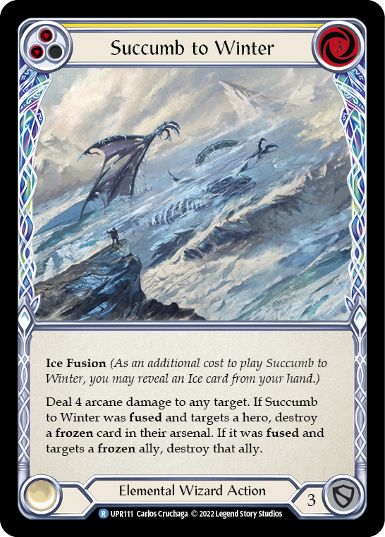 Succumb to Winter (Yellow) [UPR111] (Uprising)  Rainbow Foil | Total Play