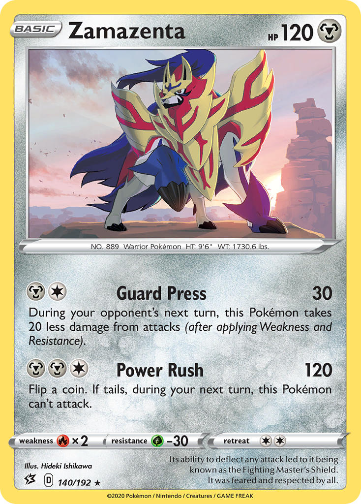 Zamazenta (140/192) (Cracked Ice Holo) (Theme Deck Exclusive) [Sword & Shield: Rebel Clash] | Total Play