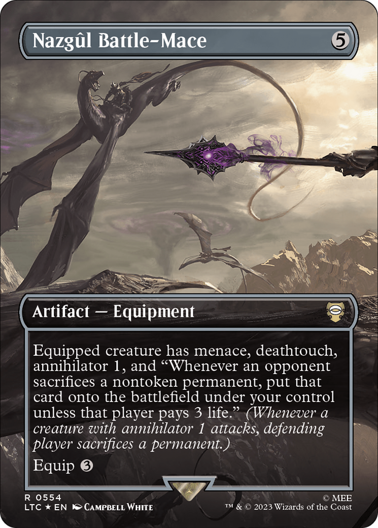 Nazgul Battle-Mace (Borderless) (Surge Foil) [The Lord of the Rings: Tales of Middle-Earth Commander] | Total Play