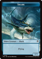 Warrior // Shark Double-Sided Token [Reality Fracture Commander Tokens] | Total Play