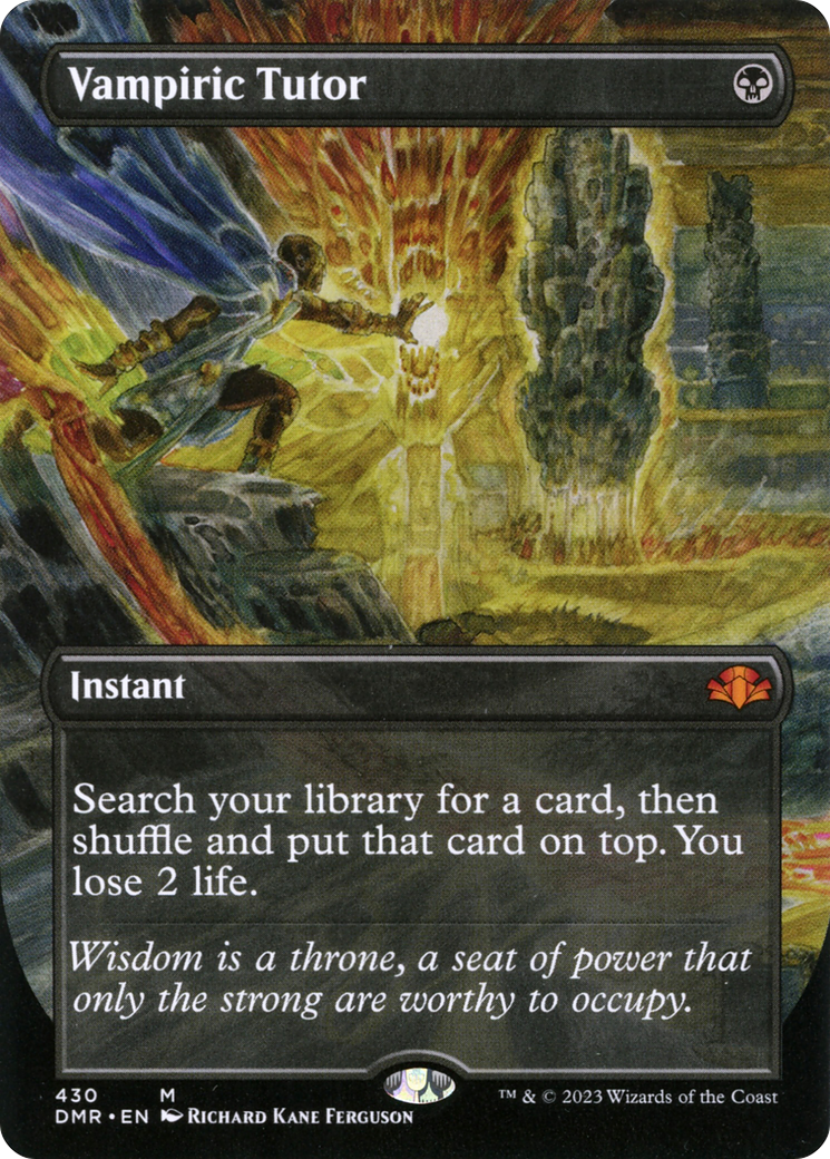 Vampiric Tutor (Borderless Alternate Art) [Dominaria Remastered] | Total Play