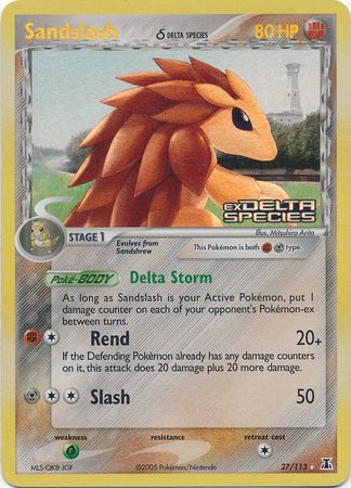 Sandslash (27/113) (Delta Species) (Stamped) [EX: Delta Species] | Total Play