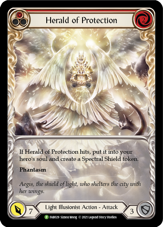 Herald of Protection (Red Extended Art) [FAB029] (Promo)  Rainbow Foil | Total Play