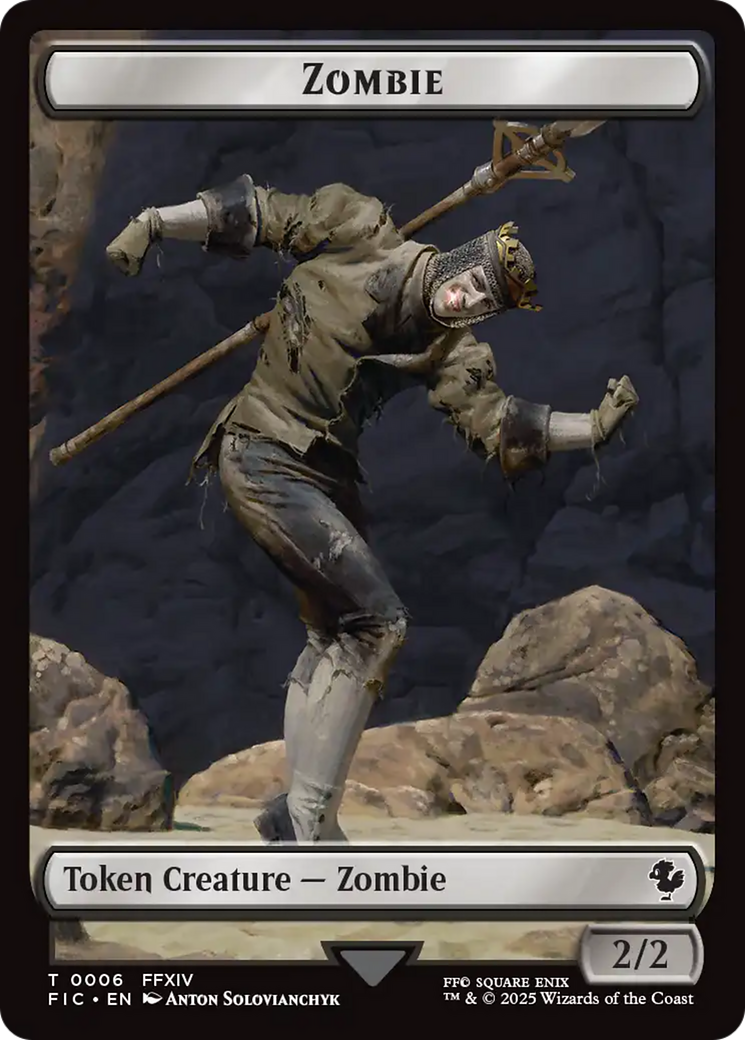 Moogle // Zombie Double-Sided Token [FINAL FANTASY Commander Tokens] | Total Play