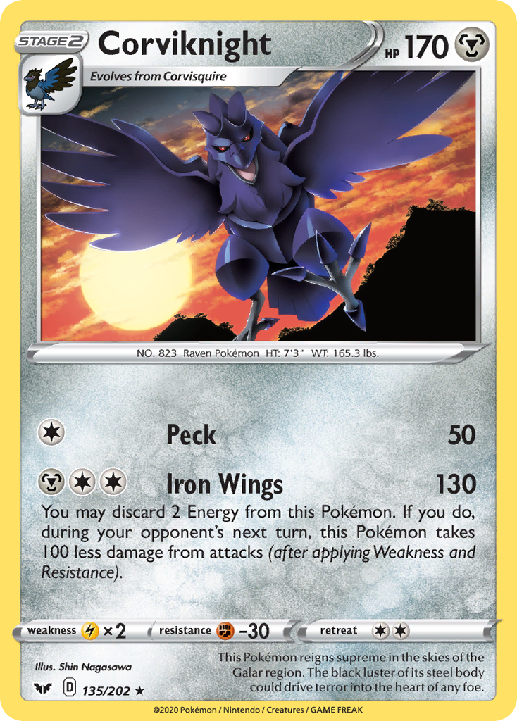 Corviknight (135/202) [Sword & Shield: Base Set] | Total Play