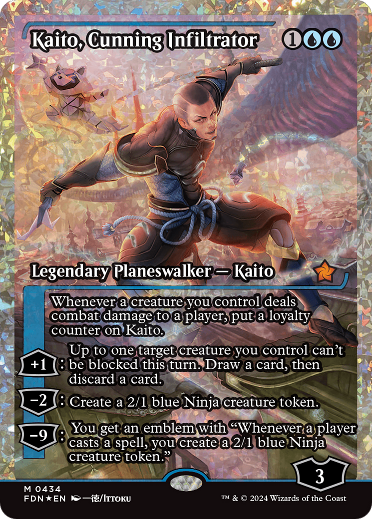 Kaito, Cunning Infiltrator (Showcase) (Frature Foil) [Foundations] | Total Play