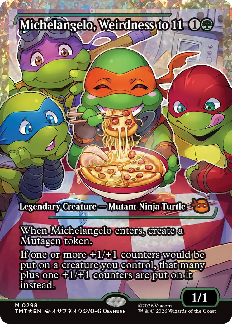 Michelangelo, Weirdness to 11 (Showcase) (Fracture Foil) [Teenage Mutant Ninja Turtles] | Total Play