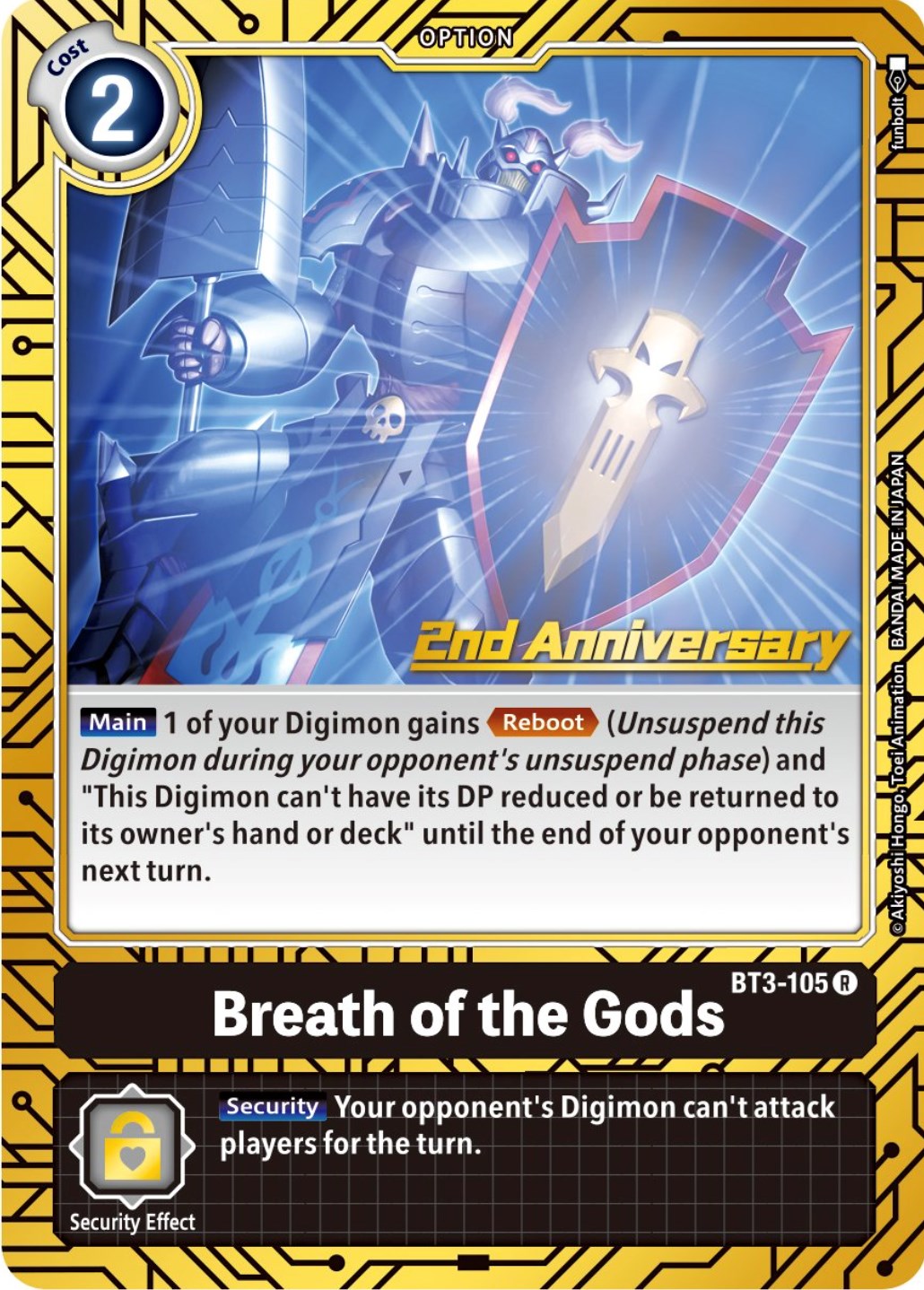 Breath of the Gods [BT3-105] (2nd Anniversary Card Set) [Release Special Booster Promos] | Total Play