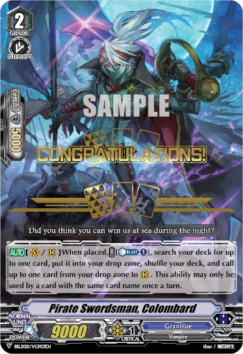 Pirate Swordsman, Colombard (Hot Stamped) (BSL2021/VGP03EN) [Bushiroad Event Cards] | Total Play