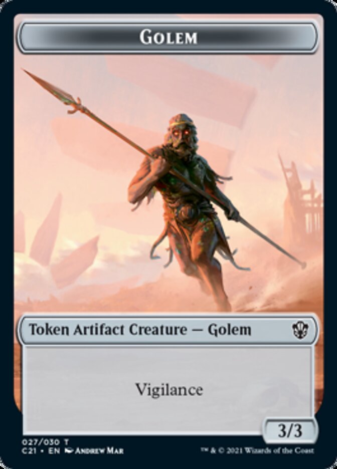 Golem (027) // Thopter Double-Sided Token [Commander 2021 Tokens] | Total Play