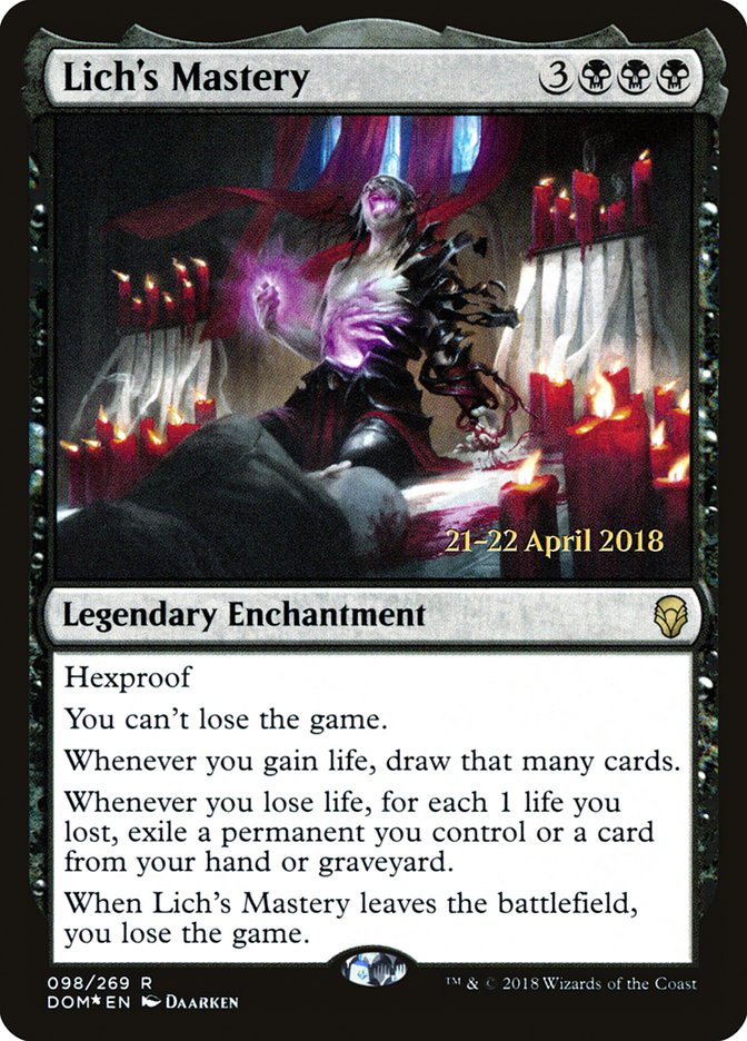 Lich's Mastery [Dominaria Prerelease Promos] | Total Play