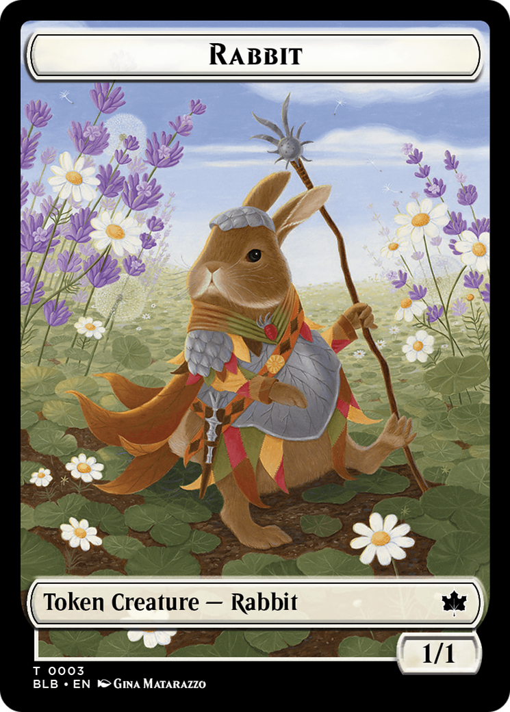 Agate Instigator // Rabbit Double-Sided Token [Bloomburrow Commander Tokens] | Total Play