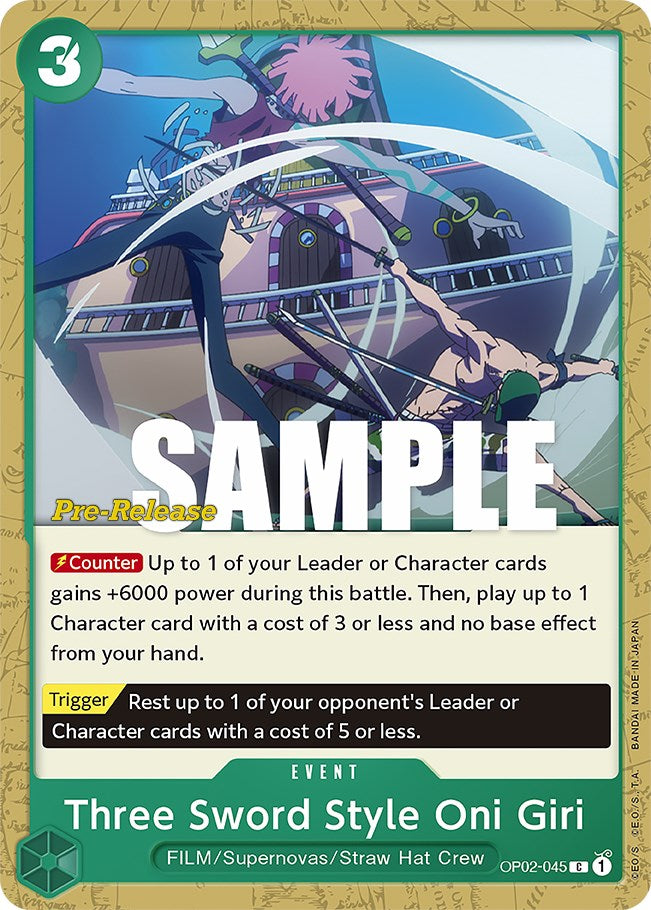 Three Sword Style Oni Giri [Paramount War Pre-Release Cards] | Total Play
