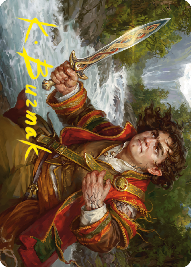 Frodo Baggins Art Card (16/81) (Gold-Stamped Signature) [The Lord of the Rings: Tales of Middle-earth Art Series] | Total Play