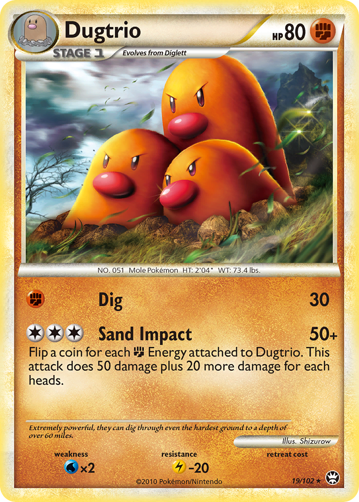 Dugtrio (19/102) [HeartGold & SoulSilver: Triumphant] | Total Play