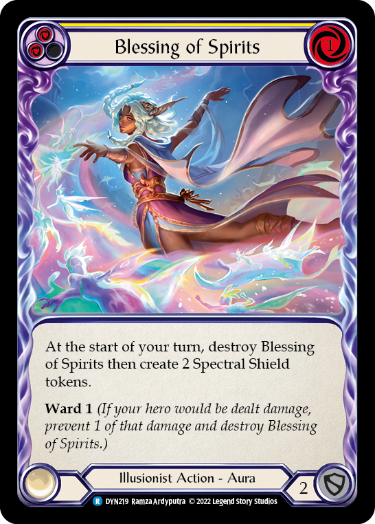 Blessing of Spirits (Yellow) [DYN219] (Dynasty)  Rainbow Foil | Total Play