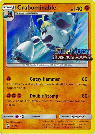 Crabominable (SM47) (Staff Prerelease Promo) [Sun & Moon: Black Star Promos] | Total Play