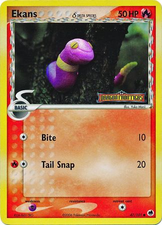 Ekans (47/101) (Delta Species) (Stamped) [EX: Dragon Frontiers] | Total Play