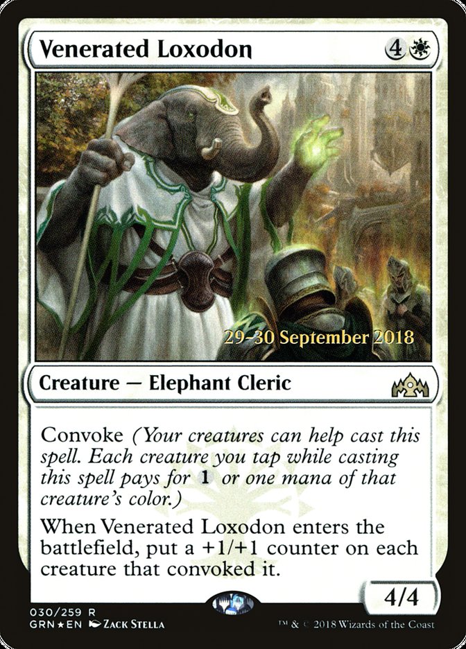 Venerated Loxodon [Guilds of Ravnica Prerelease Promos] | Total Play