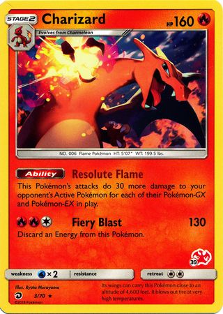 Charizard (3/70) (Charizard Stamp #39) [Battle Academy 2020] | Total Play