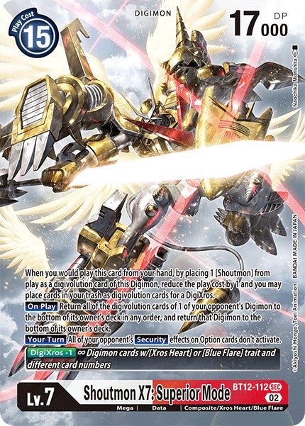 Shoutmon X7: Superior Mode [BT12-112] (Alternate Art) [Across Time] | Total Play