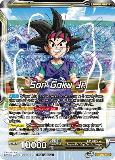 Son Goku Jr. // SS Son Goku Jr., Scion of the Lineage (Gold Stamped) (P-290) [Promotion Cards] | Total Play